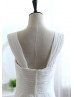 Ruffled Sweetheart Neck Ivory Pleated Chiffon Beach Wedding Dress